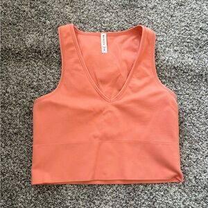 Athleta Orange Crop Rib Tank Top Size Medium